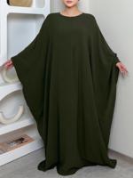 LM014 Ensemble 2 pièces Abaya Papillon et Hijab, sans repassage, adapté à la maternité et à l'allaitement, grande taille, robe de prière modeste pour femmes musulmanes