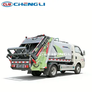 รถบรรทุกอัดขยะไฟฟ้า 4 คิว แบบไม่มีมลพิษ บรรทุกท้าย สำหรับเก็บขยะในเมือง - Product Image 3