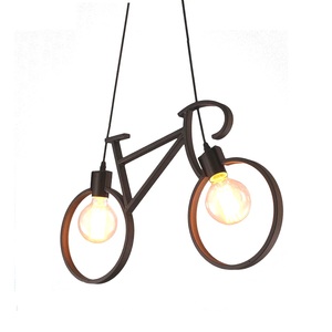 Chandelier Iron Craft Bike Pendant <strong>Lamp</strong> Restaurant Ceiling <strong>Lamp</strong> E27 <strong>Industrial</strong> <strong>Style</strong> Decorative Lighting Height Adjustable - Product Image 1