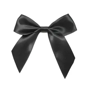 Phong Cách Mới Nhất Bán Lẻ Đen Premade Satin Ribbon Cho Bow Làm Trang Trí