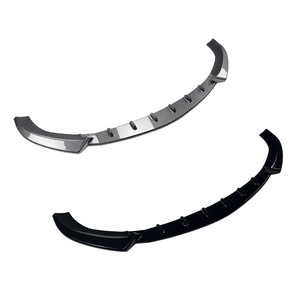 Mercedes-Benz E-Class W213 E63 AMG 2016-2020 Front Lip Splitter <b>Corner</b> <b>Protectors</b> Piano Black Carbon Fiber Texture ABS - Product Image 2