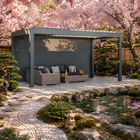 Pergola de luxe en alliage d'aluminium avec finition thermolaquée, système de toit rétractable motorisé, lucarne – Espace de vie extérieur écologique