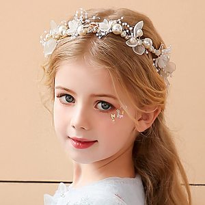 Diadème de princesse en alliage réglable avec cristaux floraux, strass et perles pour <span class=keywords><strong>mariage</strong></span>, fiançailles, bal de promo, photographie - Product Image 3