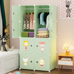 <span class=keywords><strong>Armoire</strong></span> en <span class=keywords><strong>plastique</strong></span> détachable à trois niveaux personnalisable, moderne, pour chambre d'enfant, avec cintre à vêtements et design facile à nettoyer - Product Image 5