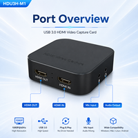 Tarjeta Capturadora de Video USB 3.0 HDMI 1080P 60Hz con Salida en Bucle, Entrada de Micrófono de 3.5mm, Salida de Audio, Caja Grabadora para Transmisión en Vivo para PS5, Switch, PC