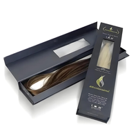 Caja de Pelucas Personalizada de Lujo Moderna con Logotipo, Empaque para Extensiones de Cabello con Forro de Esponja y Laminado Mate para Cosméticos