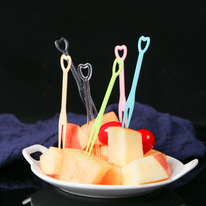 Mini fourchettes en plastique jetables portables de qualité alimentaire de haute qualité et de couleur personnalisée bon marché pour gâteau aux fruits - Product Image 3