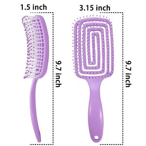 Brosse démêlante en nylon pour cheveux bouclés et humides, pour femmes, massage du cuir chevelu, usage en salon - Product Image 4