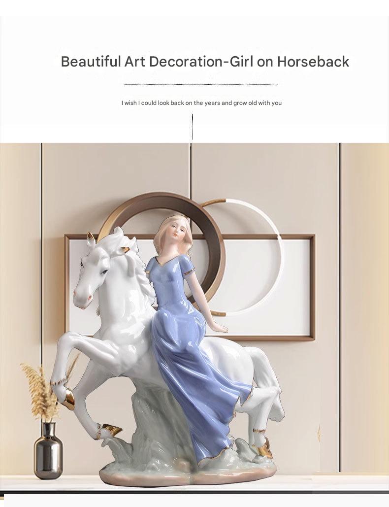 Creative Ceramic Home Decorations European Porcelain Horse Riding