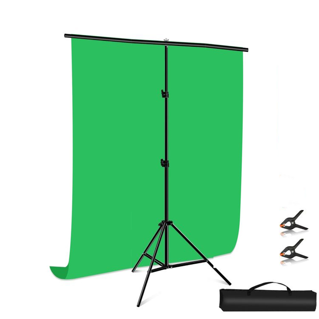1x2m T-Shape Photo Studio Background Support Stand Backdrop Crossbar Bracket Kit with Clips
