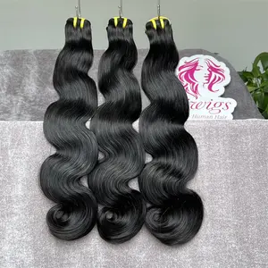 خصلات شعر أصلي فئة 10A من Yiwigs بسعر الجملة شعر طبيعي فيتنامي مموج مفرود بشكل مزدوج