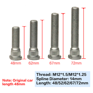 12X1.5 12X1.25 Lengte 72Mm Gesmeed Spline <span class=keywords><strong>Diameter</strong></span> <span class=keywords><strong>14Mm</strong></span> Wielen Hub Spline Bouten Schroeven Pak Voor Mitsubishi Toyota Subaru Nissan - Product Image 3