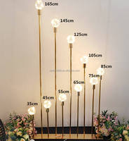 Lanternes de mariage en métal doré, décorations de fond de scène de mariage, lumières d'allée à LED, décorations de mariage pour les fêtes et les événements