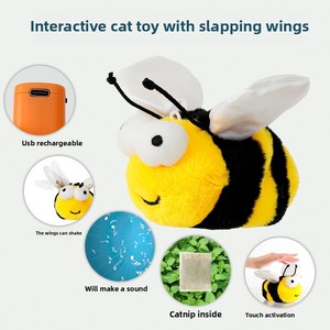 <strong>Wholesale</strong> Eco-Friendly Rechargeable Electric Flying Rat <strong>Toy</strong> for Cats Simulation Woodpecker Swing Wing Sound Shaking Bird Plush - Product Image 3