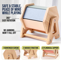 Tambour textile rotatif Montessori en bois, jouet éducatif pour le développement sensoriel des bébés et des tout-petits de 0 à 24 mois