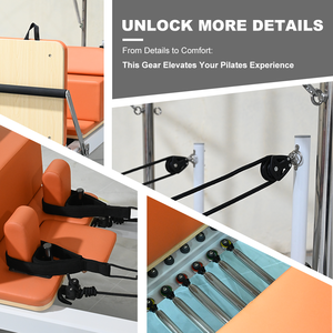 Torre de Pilates Portátil Ajustable de Aluminio Duradero con Media Trapecio, Grado Comercial para Estudio, Retracción Automática de Cuerdas - Product Image 2