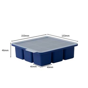 Moules à glaçons en silicone de qualité alimentaire, grande taille, empilables, flexibles, anti-fuite, avec couvercle amovible, congélation rapide, démoulage facile - Product Image 5