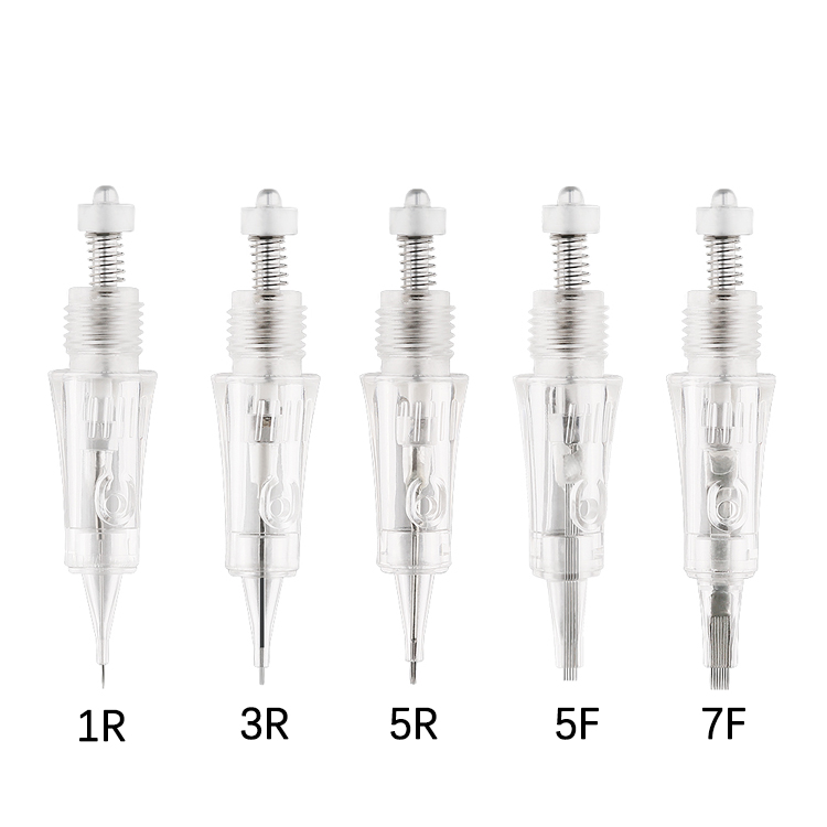 NUOJO 유니카 개인 라벨 얇은막 바늘 버릴 수 있는 1rl 3rl 5rl 소독된 피무 카트리지 바늘