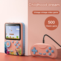 Consolas de Videojuegos, 500 Juegos Retro en 1, Salida AV, Dos Controles, Batería Recargable, Consola Portátil para Niños, Regalo