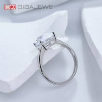 GIGAJEWE Bague en or blanc D Couleur 3.5ct 7*9mm Pixel Cut 9K/14K/18K Bague Moissanite, Bague Moissanite, Bague de fiançailles