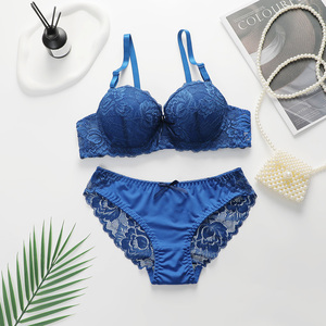 Zz080Custom Ensemble <span class=keywords><strong>soutien</strong></span>-<span class=keywords><strong>gorge</strong></span> push-up à armatures et culotte en <span class=keywords><strong>dentelle</strong></span>, style élégant, sexy et tendance, de qualité supérieure, avec nœud, direct usine - Product Image 2