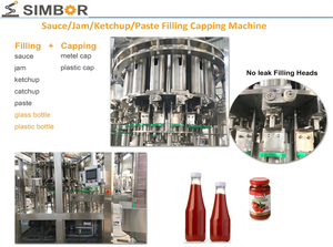 Machine <span class=keywords><strong>de</strong></span> remplissage, bouchage et scellage pour bocaux et bouteilles <span class=keywords><strong>de</strong></span> sauce chili, mayonnaise, confiture <span class=keywords><strong>de</strong></span> fruits (fraise, myrtille, mûre) et pâtes - Product Image 3