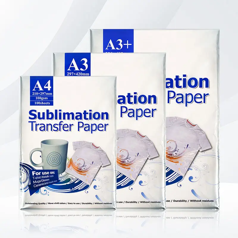 Fast Dry Custom A3 A4 Size Sublimation Paper Heat Transfer Paper for Mug Cotton Printing Sublimation Printer A3 A4 Use