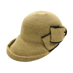 JAKIJAYI女士夏季遮阳帽可包装纸草帽防紫外线大头宽边沙滩草帽帽