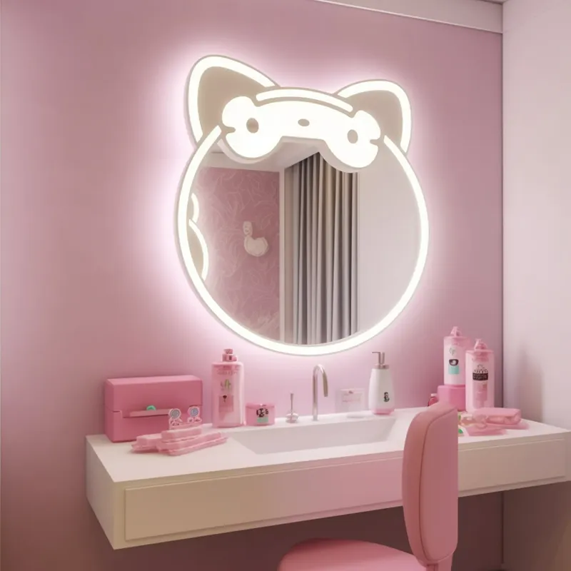 Atacado Frameless Led Espelho Irregular Salon Barbeiro Espelho Estação Smart Wifi Led Wall Mirror Com Led Backlight