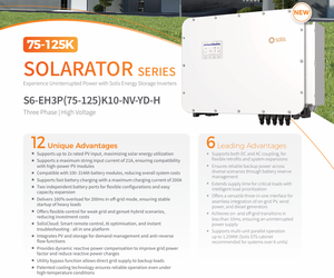 Convertisseur hybride Solis S6-EH3P125K10-NV-YD-H 125 kW triphasé 380 V haute tension pour stockage d'énergie solaire - Product Image 4