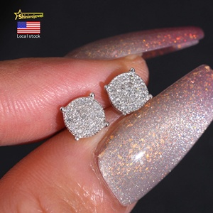 Magazzino USA Moissanite <span class=keywords><strong>orecchini</strong></span> a cerchio 6.5mm <span class=keywords><strong>in</strong></span> <span class=keywords><strong>vero</strong></span> <span class=keywords><strong>oro</strong></span> placcato <span class=keywords><strong>orecchini</strong></span> a grappolo <span class=keywords><strong>orecchini</strong></span> Pass diamante Tester Hip Hop 925 argento - Product Image 1