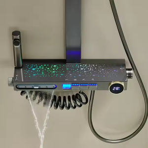 Ensemble <span class=keywords><strong>de</strong></span> salle <span class=keywords><strong>de</strong></span> bain contemporain étoile <span class=keywords><strong>ciel</strong></span> lumière Gunmetal blanc cascade Piano clé affichage numérique taille Massage <span class=keywords><strong>douche</strong></span> multifonction - Product Image 4