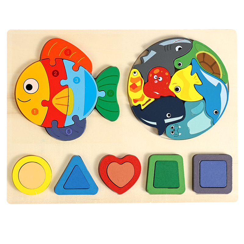 Three-in-one shape carp puzzle