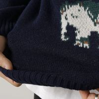 Pull tricoté ODM à motif animalier vibrant pour homme, col rond doux et chaud, décontracté pour l'hiver