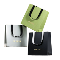 Sac en papier kraft recyclable, biodégradable, durable, multicolores, avec poignées en ruban satiné, écologique, luxe, pour les achats, les cadeaux et la promotion