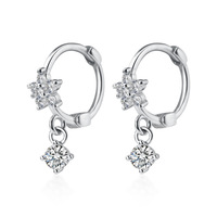 Sterling Silber Kubisches Zirkon Blumen-Anhänger Creolen S925 CZ Blumen-Creolen