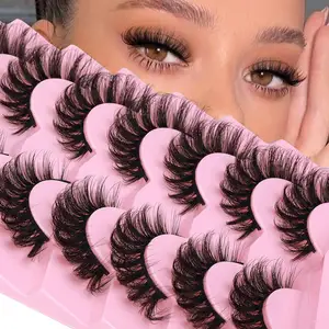 Clássico Russo Tira Cílios Fluffy Minks 15mm Mega Volume Lash Box Embalagem Luxo Faux Mink Cílios