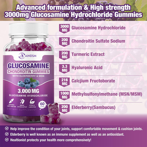 Gummies personnalisables végétariennes à la glucosamine, chondroïtine et MSM pour la mobilité et la flexibilité des articulations - Product Image 3