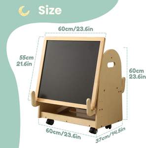 Tableau effaçable à sec, rangement sécurisé pour bébés, enfants, fournitures artistiques, <span class=keywords><strong>chevalet</strong></span> magnétique en <span class=keywords><strong>bois</strong></span> moderne, double face, salle de bain, chambre à coucher - Product Image 2