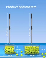 Ramasseur de balles de tennis de haute qualité épaissi, portable, à rouleaux, rétractable, pour un ramassage rapide, en acier inoxydable