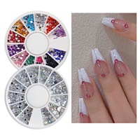 Kit Portátil de Manicura y Decoración de Uñas, con Piedras de Imitación, Lápiz de Hilo, Pincel para Láminas, Lápiz de Puntos, Herramientas Multiusos para Decoración de Uñas