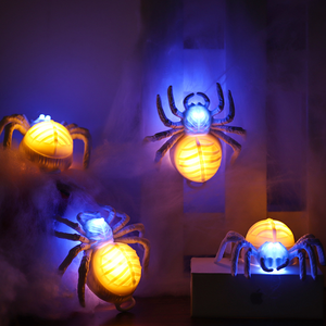 Luz de noche de araña brillante LED simulada al por mayor para decoración de fiesta de Halloween accesorio fotográfico de atmósfera de terror - Product Image 2
