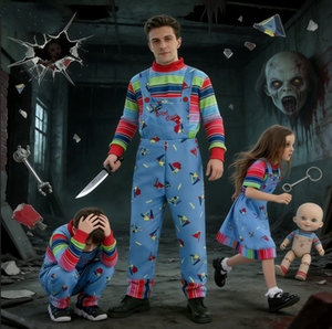 Disfraces <span class=keywords><strong>de</strong></span> <span class=keywords><strong>Chucky</strong></span> a juego para la familia, <span class=keywords><strong>disfraz</strong></span> <span class=keywords><strong>de</strong></span> <span class=keywords><strong>Chucky</strong></span> <span class=keywords><strong>de</strong></span> Good Guys para Halloween para niños y adultos, atuendo <span class=keywords><strong>de</strong></span> cosplay <span class=keywords><strong>de</strong></span> película <span class=keywords><strong>de</strong></span> terror para fiestas - Product Image 1