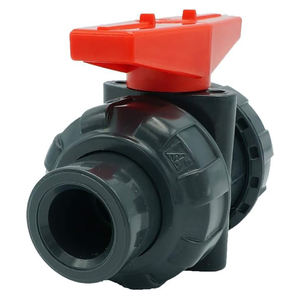 Válvula de Bola Tipo Unión de PVC Kansaikako al por Mayor, Resistente a la Corrosión, Conexiones de Soldadura por Solvente, Modelo TS P22-05, Tamaño de Puerto 13A, Japón - Product Image 1