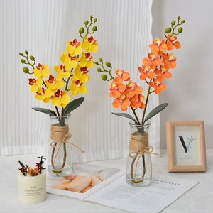 LE-225 Prix <span class=keywords><strong>d</strong></span>'usine, orchidée artificielle réaliste en forme <span class=keywords><strong>de</strong></span> Phalaenopsis dans un vase en verre avec <span class=keywords><strong>eau</strong></span> artificielle pour accessoires <span class=keywords><strong>de</strong></span> photographie - Product Image 6
