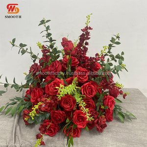 Decoración para Fiestas de Cumpleaños LEDA, Bola de Flores de Seda Artificial Hecha a Mano con Rosas Rojas y Hierba Verde para Bodas - Product Image 2