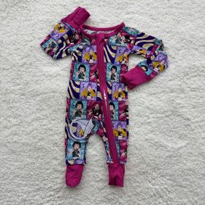 OEM Toptan Çocuk Unisex Sonbahar Rastgele Batı Baskılı Bambu Uzun Kollu Çift Fermuarlı Tulum Bebekler ve Yürümeye Başlayan Çocuklar İçin Günlük - Product Image 5
