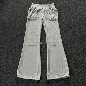 ผู้ผลิตStreetwearที่กําหนดเองพิมพ์โลโก้ขนาดใหญ่ถุงซ้อนซิปกางเกงฝรั่งเศสเทอร์รี่ว่างเปล่าผู้ชายFlare Sweatpants - Product Image 1