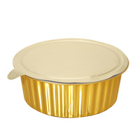 Barquette en aluminium doré de qualité alimentaire HBOLE Y250-3000ml avec couvercle, jetable, pour barbecue, hot pot, emballage à emporter, repas d'affaires