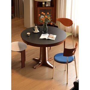 Solid Wood Round Extendable Dining <b>Table</b> For Home And Small Apartments - Product Image 1